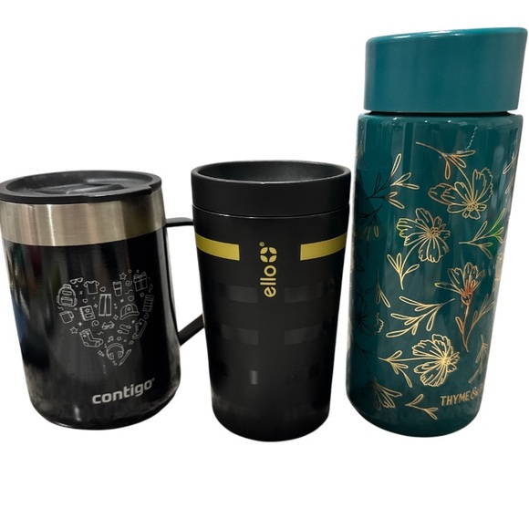 Trio Bundle Stainless Steel Coffee Tumblers Mug Thyme & Table Contigo Ello Jones - Picture 1 of 15